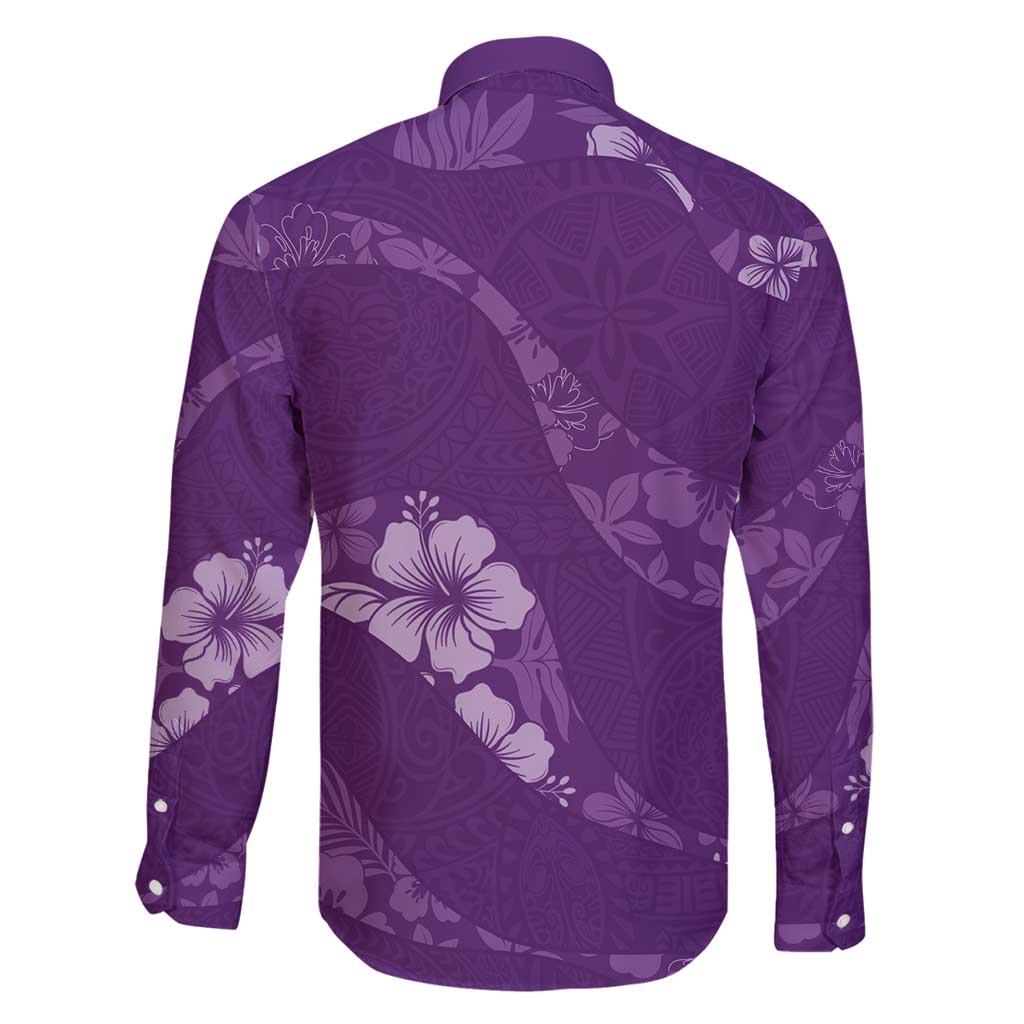 Aloha Hawaii Floral Tapa Family Matching Summer Maxi Dress and Hawaiian Shirt Patchwork Violet - Polynesian Pride