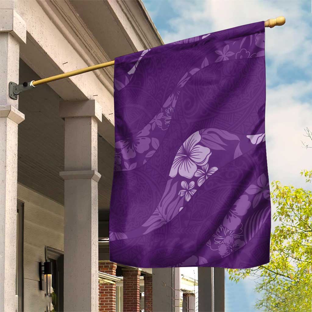 Aloha Hawaii Floral Tapa Garden Flag Patchwork Violet - Polynesian Pride