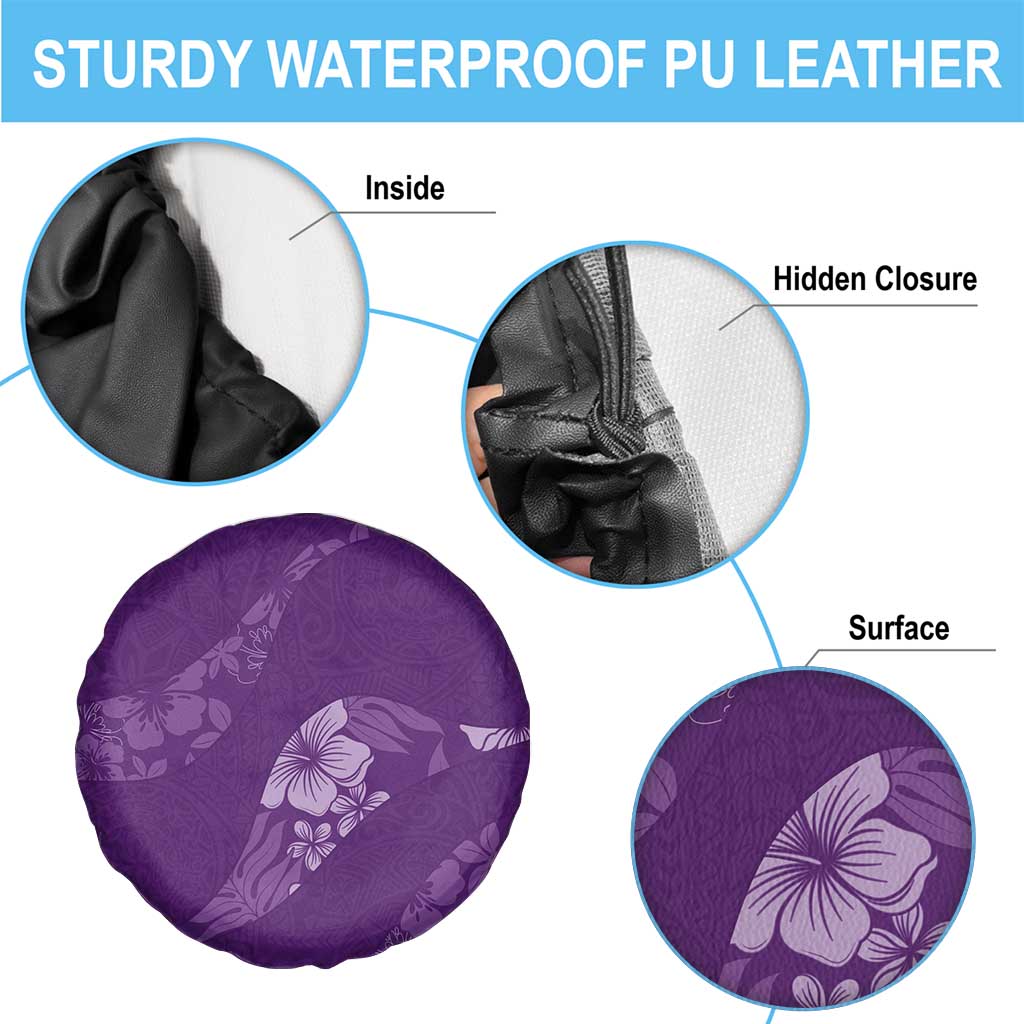 Aloha Hawaii Floral Tapa Spare Tire Cover Patchwork Violet - Polynesian Pride