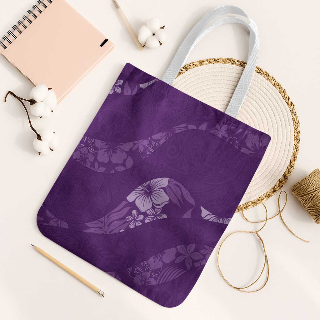 Aloha Hawaii Floral Tapa Tote Bag Patchwork Violet - Polynesian Pride