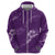 Aloha Hawaii Floral Tapa Zip Hoodie Patchwork Violet - Polynesian Pride
