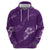 Aloha Hawaii Floral Tapa Zip Hoodie Patchwork Violet - Polynesian Pride