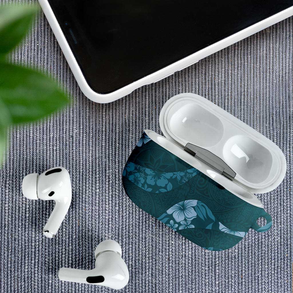 Aloha Hawaii Floral Tapa AirPods Case Patchwork Teal - Polynesian Pride