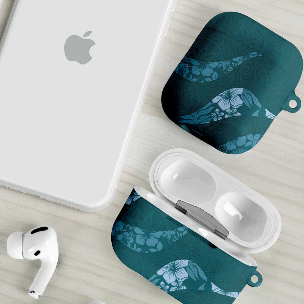Aloha Hawaii Floral Tapa AirPods Case Patchwork Teal - Polynesian Pride