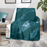 Aloha Hawaii Floral Tapa Blanket Patchwork Teal - Polynesian Pride