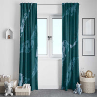 Aloha Hawaii Floral Tapa Window Curtain Patchwork Teal - Polynesian Pride
