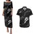 Aloha Hawaii Floral Tapa Couples Matching Puletasi and Hawaiian Shirt Patchwork Charcoal - Polynesian Pride