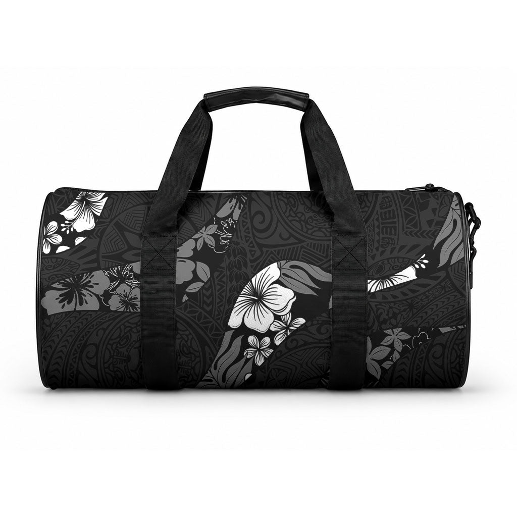 Aloha Hawaii Floral Tapa Duffle Bag Patchwork Charcoal LT7 One size Charcoal - Polynesian Pride