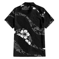 Aloha Hawaii Floral Tapa Family Matching Off Shoulder Maxi Dress and Hawaiian Shirt Patchwork Charcoal - Polynesian Pride