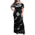 Aloha Hawaii Floral Tapa Family Matching Off Shoulder Maxi Dress and Hawaiian Shirt Patchwork Charcoal - Polynesian Pride