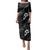 Aloha Hawaii Floral Tapa Family Matching Puletasi and Hawaiian Shirt Patchwork Charcoal - Polynesian Pride