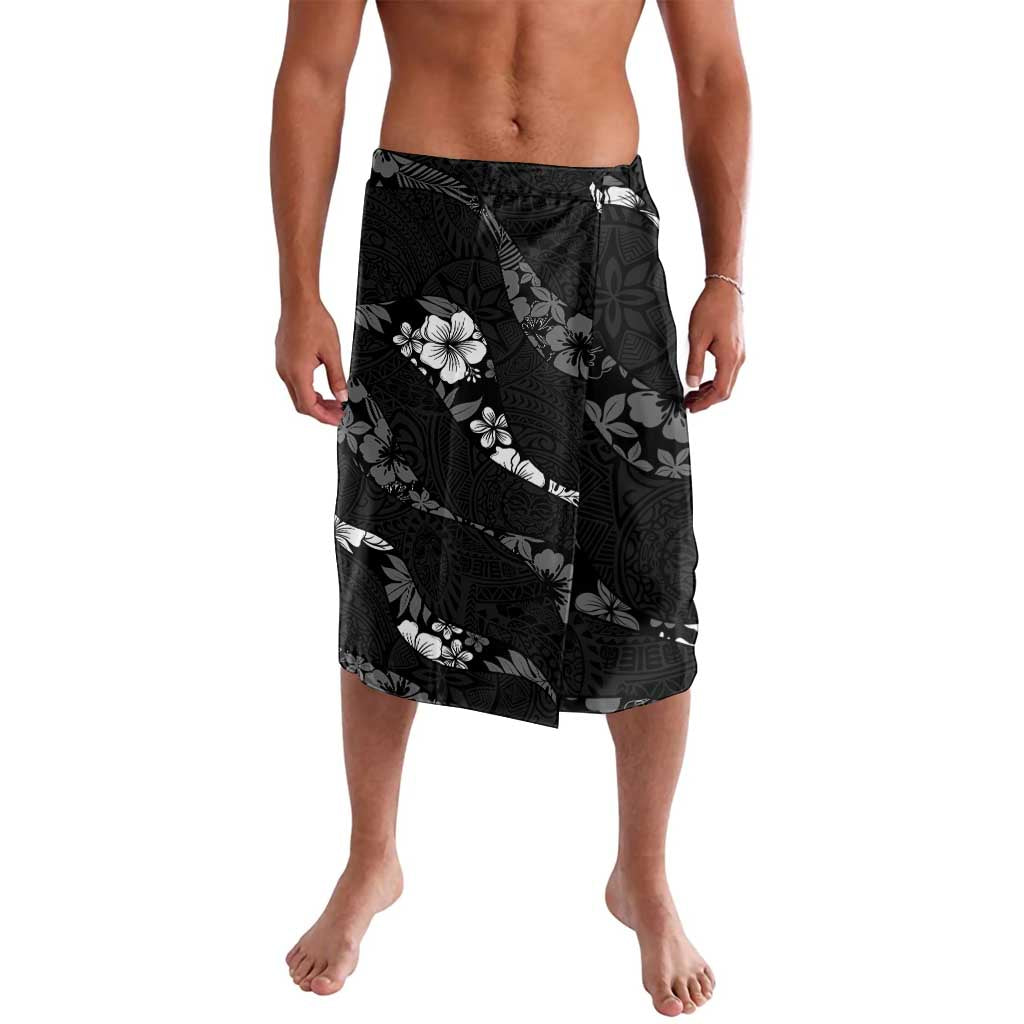 Aloha Hawaii Floral Tapa Lavalava Patchwork Charcoal - Polynesian Pride