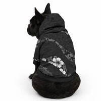 Aloha Hawaii Floral Tapa Pet Hoodie Patchwork Charcoal LT7 - Polynesian Pride