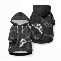 Aloha Hawaii Floral Tapa Pet Hoodie Patchwork Charcoal LT7 Pullover Charcoal - Polynesian Pride