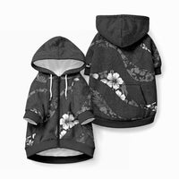 Aloha Hawaii Floral Tapa Pet Hoodie Patchwork Charcoal LT7 Zip-up Charcoal - Polynesian Pride