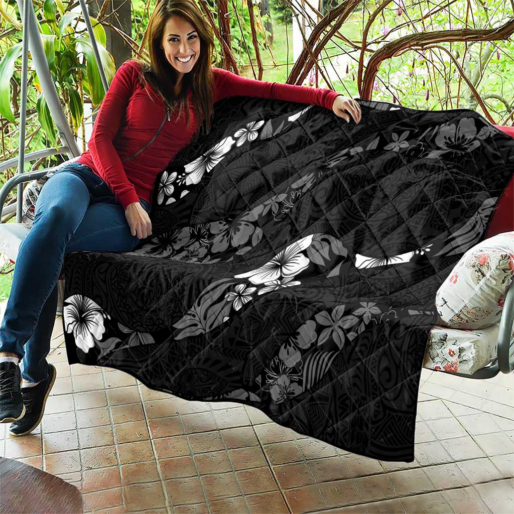 Aloha Hawaii Floral Tapa Quilt Patchwork Charcoal - Polynesian Pride