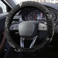 Aloha Hawaii Floral Tapa Steering Wheel Cover Patchwork Charcoal - Polynesian Pride