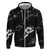 Aloha Hawaii Floral Tapa Zip Hoodie Patchwork Charcoal - Polynesian Pride