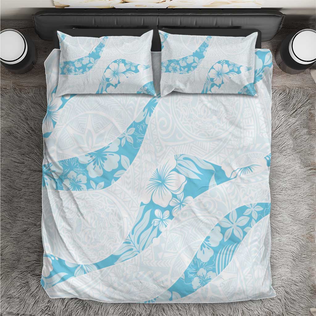 Aloha Hawaii Floral Tapa Bedding Set Patchwork Turquoise LT7 Turquoise - Polynesian Pride