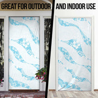 Aloha Hawaii Floral Tapa Door Cover Patchwork Turquoise - Polynesian Pride