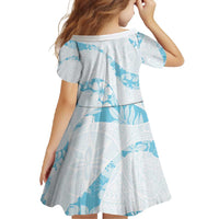 Aloha Hawaii Floral Tapa Family Matching Off Shoulder Maxi Dress and Hawaiian Shirt Patchwork Turquoise - Polynesian Pride