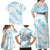 Aloha Hawaii Floral Tapa Family Matching Off Shoulder Maxi Dress and Hawaiian Shirt Patchwork Turquoise - Polynesian Pride