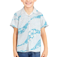 Aloha Hawaii Floral Tapa Hawaiian Shirt Patchwork Turquoise - Polynesian Pride