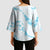 Aloha Hawaii Floral Tapa Kimono Sleeve Blouse Patchwork Turquoise - Polynesian Pride
