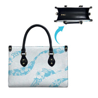 Aloha Hawaii Floral Tapa Leather Bag Patchwork Turquoise - Polynesian Pride