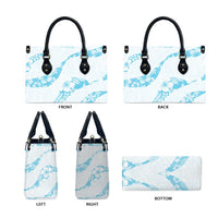 Aloha Hawaii Floral Tapa Leather Bag Patchwork Turquoise - Polynesian Pride