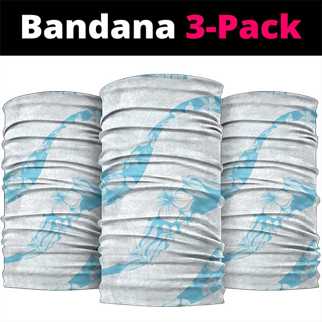 Aloha Hawaii Floral Tapa Neck Gaiter Patchwork Turquoise - Polynesian Pride