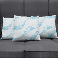 Aloha Hawaii Floral Tapa Pillow Cover Patchwork Turquoise - Polynesian Pride