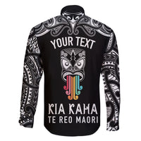 Personalised Kia Kaha Te Reo Maori Family Matching Summer Maxi Dress and Hawaiian Shirt Hei Tiki Mix Koru - Black LT7 - Polynesian Pride