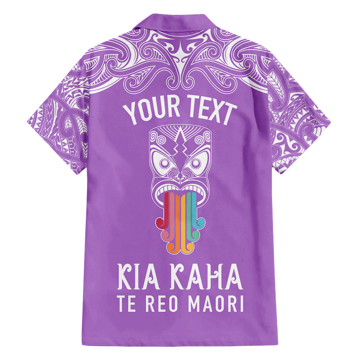 Personalised Kia Kaha Te Reo Maori Family Matching Off Shoulder Maxi Dress and Hawaiian Shirt Hei Tiki Mix Koru - Purple LT7 - Polynesian Pride