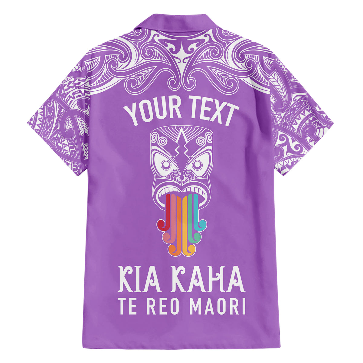 Personalised Kia Kaha Te Reo Maori Family Matching Short Sleeve Bodycon Dress and Hawaiian Shirt Hei Tiki Mix Koru - Purple LT7 - Polynesian Pride
