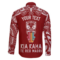 Personalised Kia Kaha Te Reo Maori Family Matching Short Sleeve Bodycon Dress and Hawaiian Shirt Hei Tiki Mix Koru - Red LT7 - Polynesian Pride