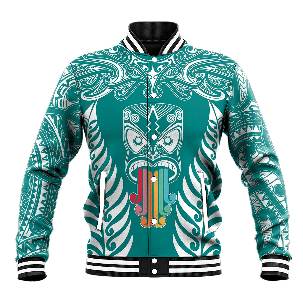 personalised-kia-kaha-te-reo-maori-baseball-jacket-hei-tiki-mix-koru-teal