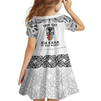 personalised-kia-kaha-te-reo-maori-kid-short-sleeve-dress-hei-tiki-mix-koru-white
