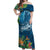 Outrigger Canoe Blue Off Shoulder Maxi Dress On The Waves