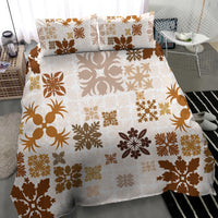 Vintage Hawaii Bedding Set Hawaiian Quilt Kapa Mismatch Beige LT7 - Polynesian Pride