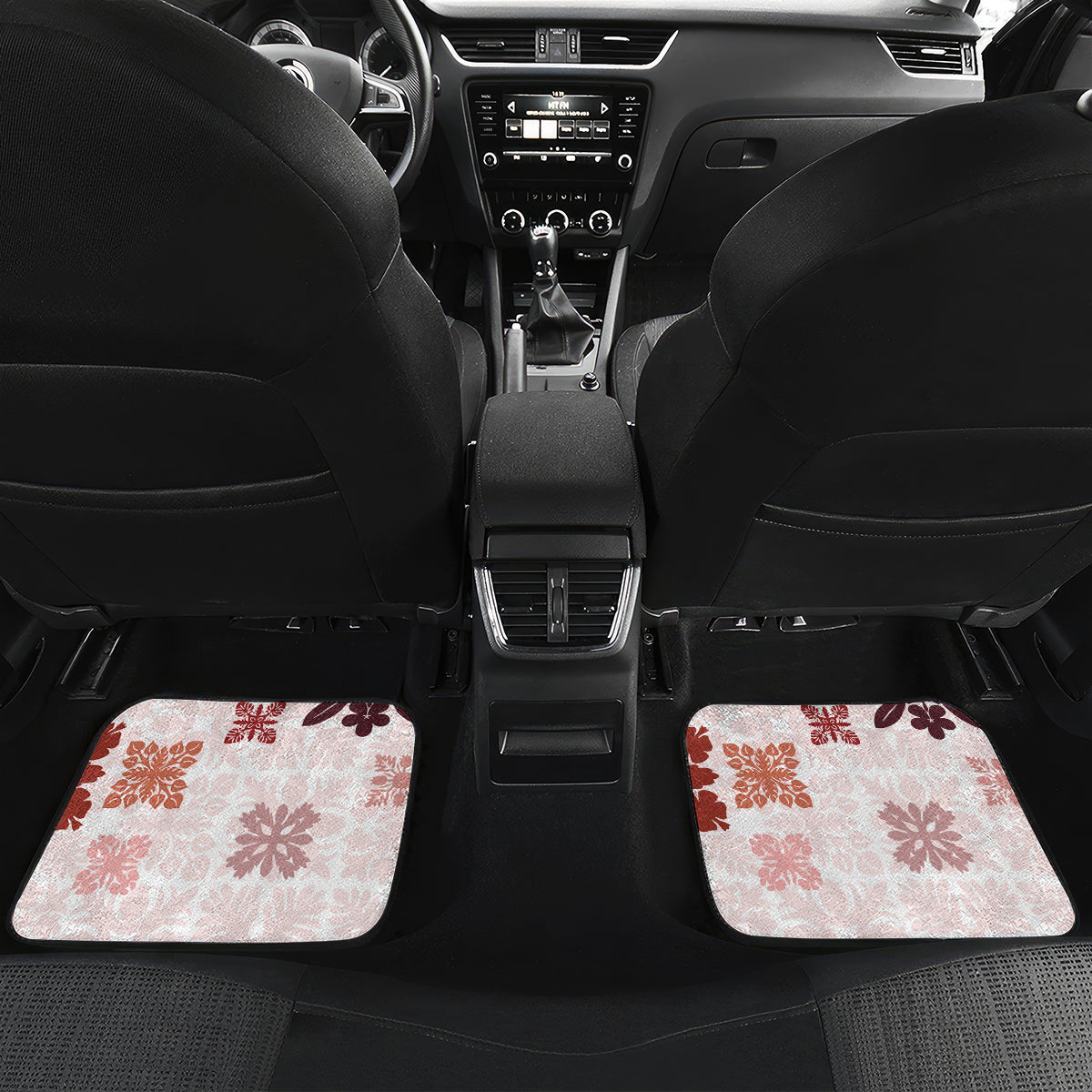 Vintage Hawaii Car Mats Hawaiian Quilt Kapa Mismatch Red LT7 - Polynesian Pride
