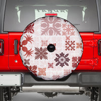 Vintage Hawaii Spare Tire Cover Hawaiian Quilt Kapa Mismatch Red LT7 - Polynesian Pride