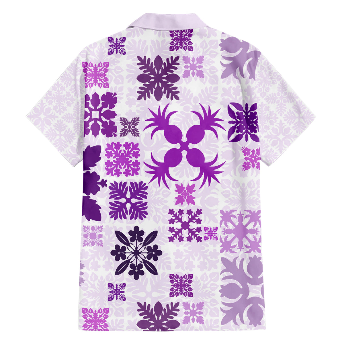 Vintage Hawaii Family Matching Short Sleeve Bodycon Dress and Hawaiian Shirt Hawaiian Quilt Kapa Mismatch Purple LT7 - Polynesian Pride