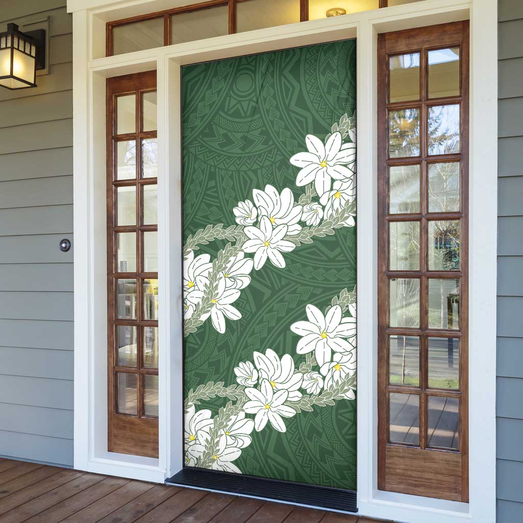 Ia Orana Tahiti Tiare Door Cover Sage Green Lei LT7 - Polynesian Pride