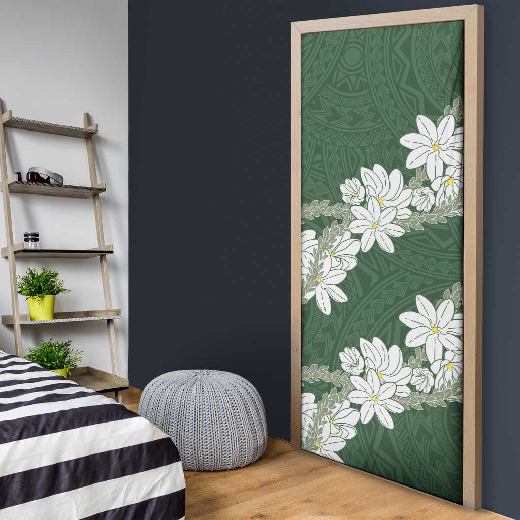 Ia Orana Tahiti Tiare Door Cover Sage Green Lei LT7 - Polynesian Pride