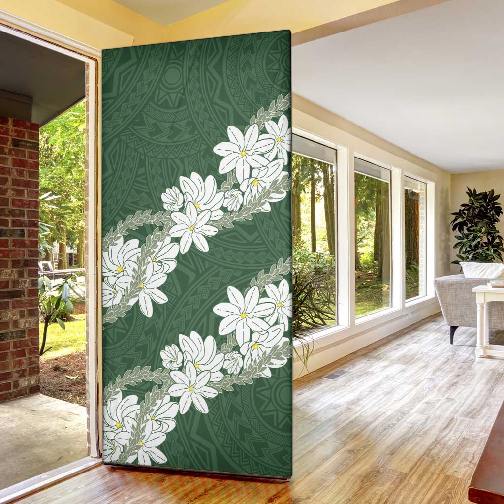 Ia Orana Tahiti Tiare Door Cover Sage Green Lei LT7 - Polynesian Pride