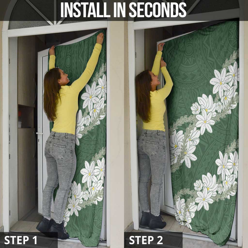 Ia Orana Tahiti Tiare Door Cover Sage Green Lei LT7 - Polynesian Pride