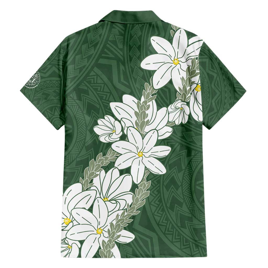 Ia Orana Tahiti Tiare Hawaiian Shirt Sage Green Lei - Polynesian Pride
