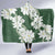 Ia Orana Tahiti Tiare Hooded Blanket Sage Green Lei - Polynesian Pride
