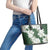 Ia Orana Tahiti Tiare Leather Tote Bag Sage Green Lei - Polynesian Pride